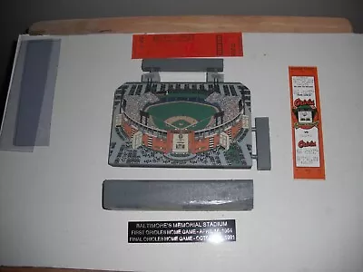 Baltimore Memorial Stadium Miniature Display W/ RP Tickets & Display Plate • $59.99