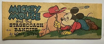 Vtg 1951 Wheaties Cereal MICKEY MOUSE & THE STAGECOACH BANDITS Disney Comic C-6 • $42.75