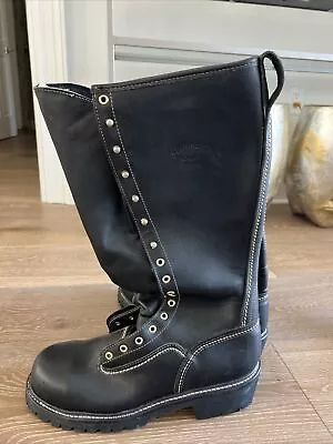 Hoffman Men's 16  Pole Climber Steel Toe Boots  Black Leather 11.5D Kellogg • $325