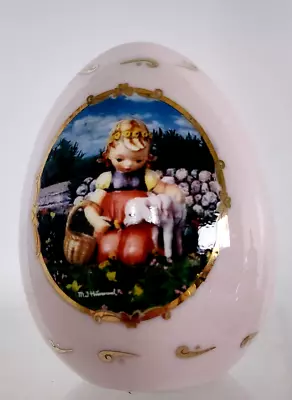 M.J. Hummel Pink Porcelain Egg Favorite Pet Danbury Mint Vintage 1993 • $14.95