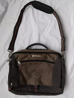 Eddie Bauer Laptop Messenger Bag Adjustable Shoulder Strap Zip Pockets Brown • $19.99