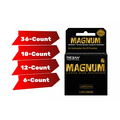 Trojan Magnum Large Premium Lubricated Bulk Condoms Condum - Choose Quantity • $22.99