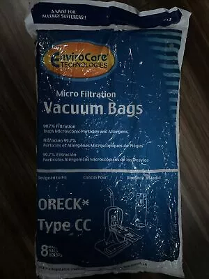 EnviroCare ~ Oreck Type CC ~ Micro Filtration Vacuum Cleaner Bags ~ 8 Ct ~ New • $13.85