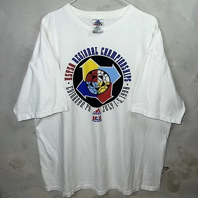 Vintage 1990s 1998 Adidas Soccer USYAA Championship PA 2Sided T Shirt Xl/XXL • $14.99