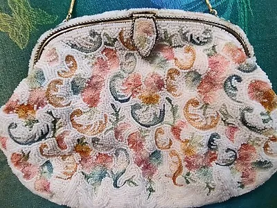 Vintage French Microbeaded And Embroidered Purse 1930's-1940's • $149