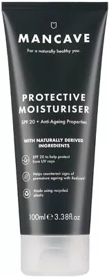 ManCave Anti-Ageing & SPF20 Moisturiser 100ml For Men Counteract Sign Of Prema • £14.12