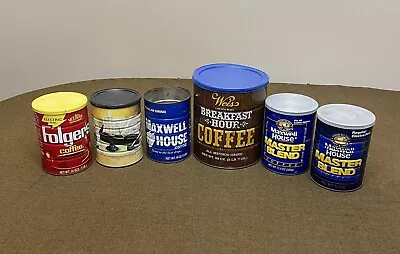 Lot Of 6 Vintage Coffe Cans • $10
