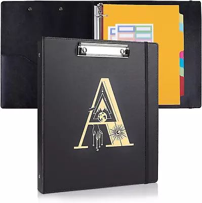 3 Ring Binder 1 Inch Letter Design Three Ring Binder PU Leather Binders With ... • $14.99