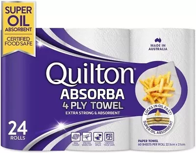 Quilton Absorba Paper Towel Rolls Pack Of 24 • $34