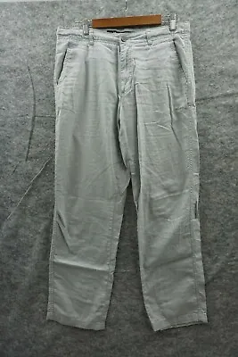 $19.99 • Buy Marc Anthony Linen Pants Mens Gray 34x32 Straight Leg Tie Waist Casual