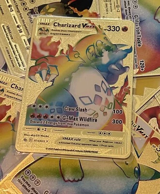 $5.99 • Buy Pokemon Metal Gold Foil Card Fan Art Cards FREE SHIPPING