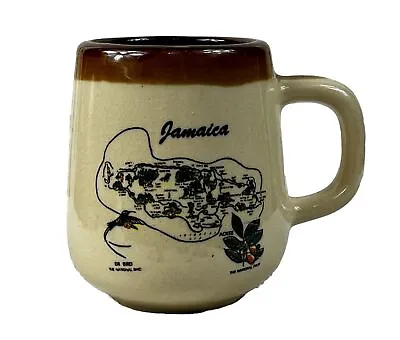 Jamaica Souvenir Ceramic Glazed Coffee Cup Tourist Map Of Country On Drink Mug • $14