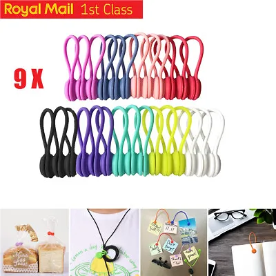 Magnetic Cable Twist Ties Silicone Reusable For Cord Organizer And Bundling • £3.99