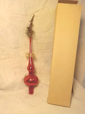 Vintage 10  Red Tree Topper With Wire Mesh + & Orig. Box- West Germany • $19.99