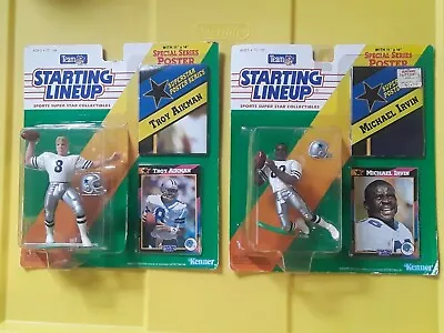 1992 Starting Lineup Team NFL Dallas Cowboys Michael Irvin Troy Aikman Set Of 2 • $40