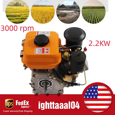 4 Stroke Diesel Engine Single Cylinder Air-cooling Manual Start Small Motor New • $197.60