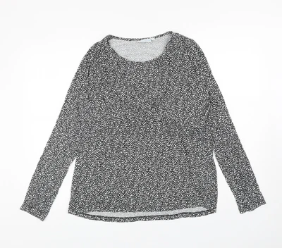 £6 • Buy JoJo Maman Bébé Womens Black Polka Dot Viscose Basic T-Shirt Size L Scoop Neck