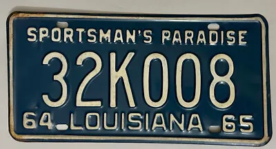 1964-1965 LOUISIANA License Plate - LA #32K008 • $49.97