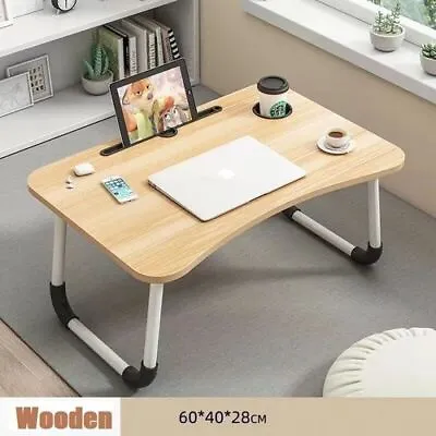 Folding Laptop Table Stand Bed Computer Desk Bed Picnic Stand Notebook Tray Home • £10.99