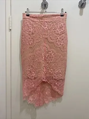 Elle Zeitoune Pink Lace Skirt Size 8 • $50