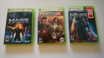 Microsoft XBox 360 Mass Effect 1 2 3 Complete Trilogy USED Video Games • $15