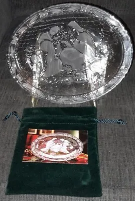 Mikasa Nativity Etched Glass Plaque Christmas 9.5   Box Plaque Stand & Bag • $20