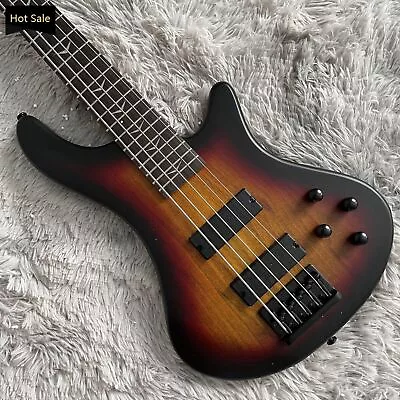 5 Strings Solid Body Electric Bass Sunburst Black Fretboard Maple Neck Factory • $238.15