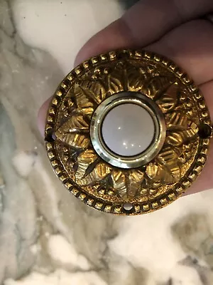 PE Guerin Gold Plated Brass Door Bell Button Antique • $85