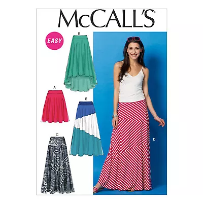 McCall 6966 Sz 4-26 EASY Long Maxi Skirt Asymmetrical Seam High Low Pattern • $10.95