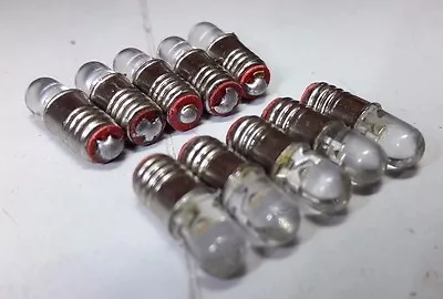 10x 12V E5 LES LED Miniature Filament Warm White Screw Dolls House Light Bulbs • £7.89