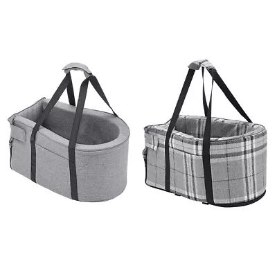 Pet Dog Car Seat Booster Cat Puppy Center Console Travel Carrier Bed Bag Basket • £16.94