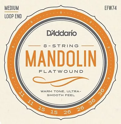 D'Addario EFW74 Flat Wound Mandolin Strings 11- 36 Medium  • $14.99