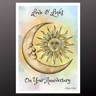 Love & Light Anniversary Card Personalise Plantable Handfasting Celestial Pagan • £2.99