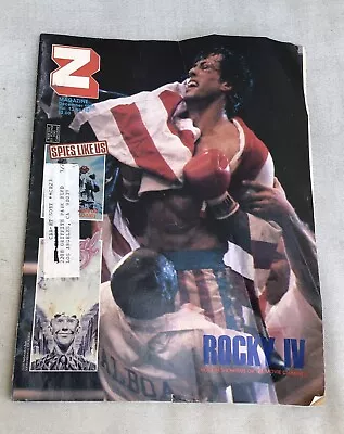 Z Channel  1986 Magazine Guide Cable TV /Movies Hollywood ROCKY IV Stallone RARE • $60