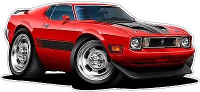 1973 Ford Mustang Mach-1 Wall Decal Graphic Poster Man Cave Sticker Cling Decor • $48.89