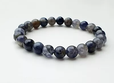 Iolite Handmade Bracelet Natural Stone 8mm Free Delivery Gift Box UK • £26.99