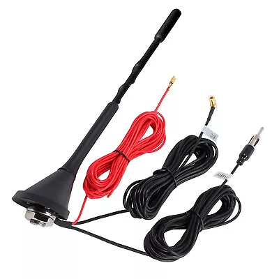 Car Universal Roof Mount Active Amplified DAB + FM Radio Aerial Antenna Mast • £18.95