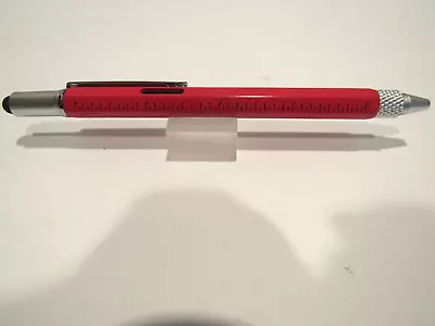 Terzetti Leveler Ballpoint Pen With Stylus And Ruler- Red- Multi Function • $6.99