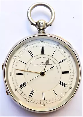 NO RESERVE HUGE 1905 Silver Chronograph Pocket Watch Stopwatch Vintage Antique • £54