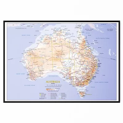 Map Of Australia Education Map Poster Print Wall Art Travel | A5 A4 A3 A2 A1 | • £3.99