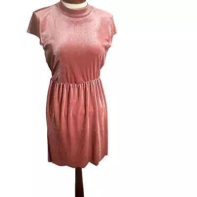 Le Lis Velour Velvet Open Scallop Back Dress Size Medium Feminine Coquette  • $16.99