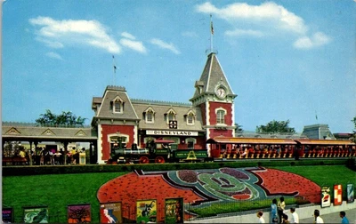 $5 • Buy Postcard~Disneyland Entrance~Mickey Mouse~Santa Fe And Disneyland R.R.~Depot~A7