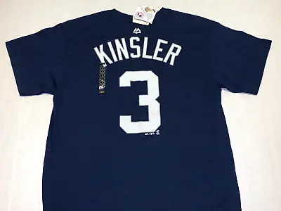 Ian Kinsler #3 Detroit Tigers Dark Blue MLB Baseball Jersey T-Shirt New! LARGE • $13.49