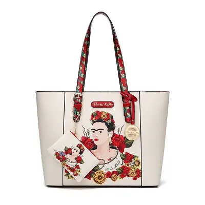 $79.99 • Buy Frida Kahlo Flower Collection Licensed Large Tote Bag - Red