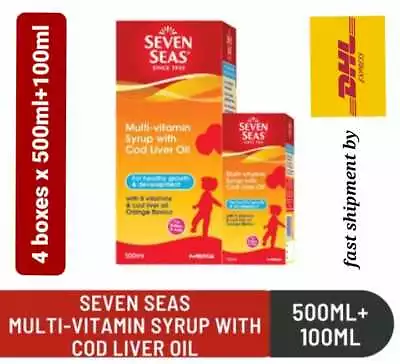$159.90 • Buy 4 Boxes X 500ml + 100ml Seven Seas Multi-Vitamin Syrup With Cod Liver Oil 
