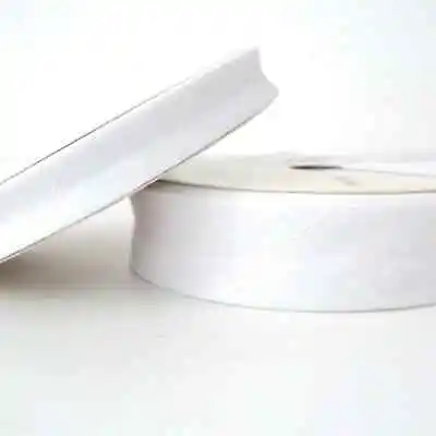 25m Roll Linen Bias Binding Tape - 18mm - White 02 - Folded Trim Edging • £19.99