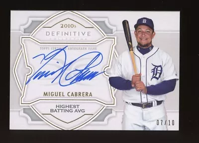 2020 Topps Definitive Collection Miguel Cabrera Detroit Tigers AUTO 7/10 • $57