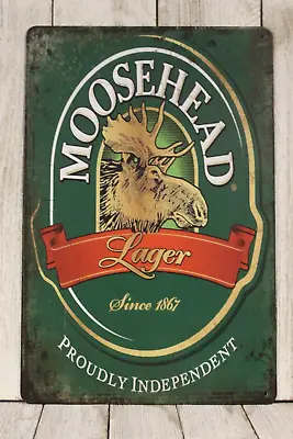 Moosehead Lager Canadian Beer Tin Sign Bar Man Cave Vintage Ad Rustic Style XZ • $10.97