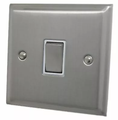 G&H DSN201 Deco Plate Satin Nickel 1 Gang 1 Or 2 Way Rocker Light Switch • £15.80