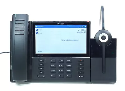 Mitel MiVoice 6940 IP Phone 7  Touch Display W/ Wireless Handset & Jabra Headset • $100